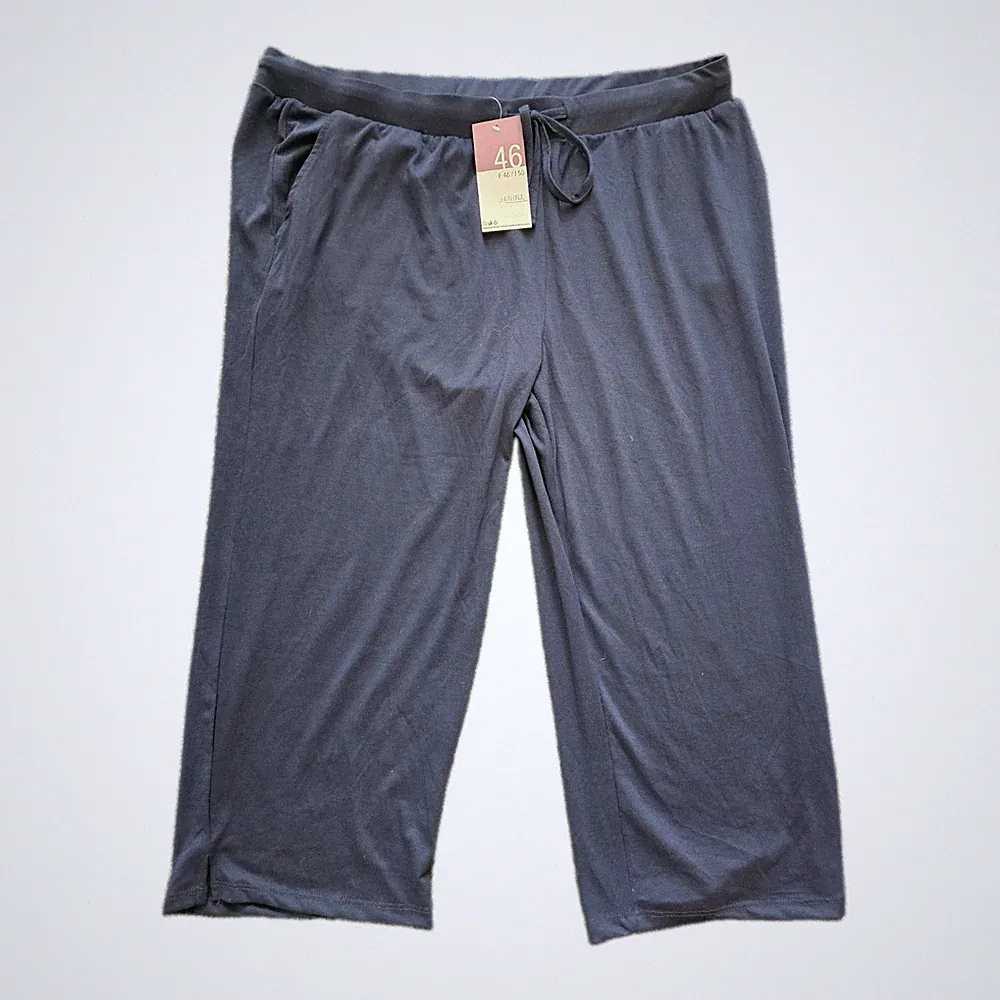 Damen Hose 3/4-Lang gerades Bein Gr 46 Haushose Kurze Jogginghose NEU