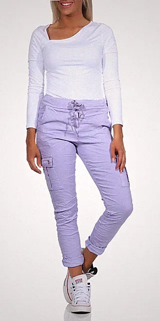 Damen Hose Jogging Hüfthose CargoJeans Boyfriend Baggy Denim Sport Schlupf Chino
