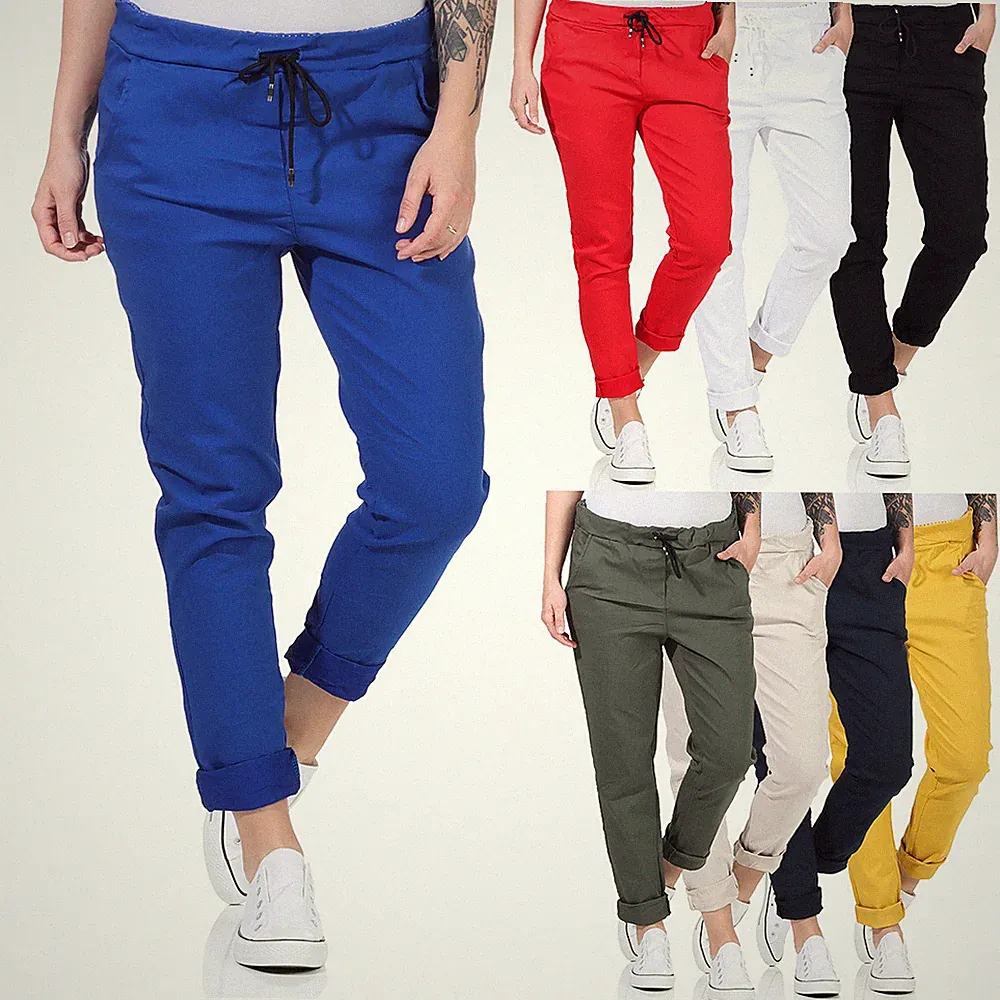 Damen Hose Stretch Skinny Jogginghose Hüfthose Freizeithose Jeggings Boyfriend