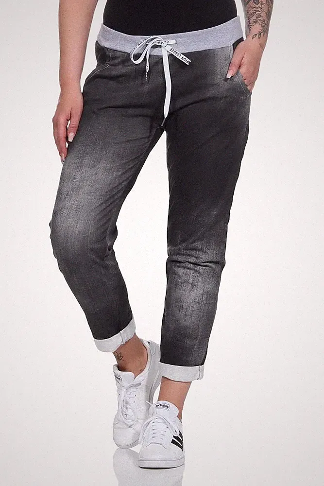 Damen Hose Sweatpants Jogginghose Baumwolle Freizeithose Onesize 36-42 Model 28