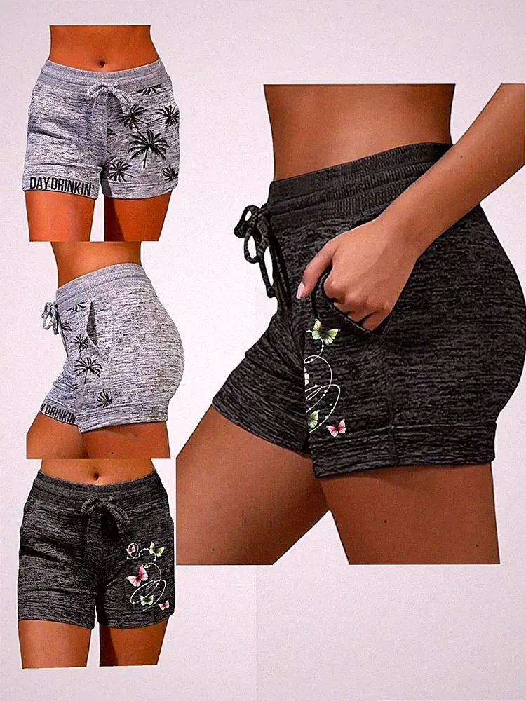 Damen Hotpants Fitness Kurze Hosen Fitness Jogginghose Freizeit Sporthose Lässig