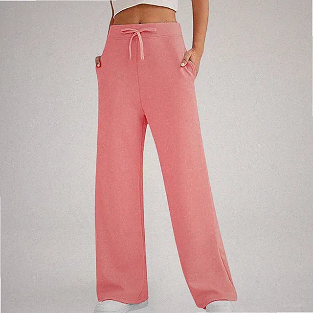 Damen Jogger Trainingshose Weites Bein Hose Sweatpants Herbst Lang Jogginghose