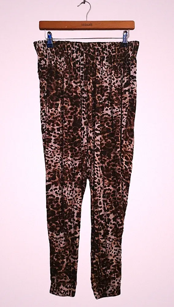 Damen Jogging Hose Sommerhose Stoffhose Gr M Animal Leopardenmuster Safari