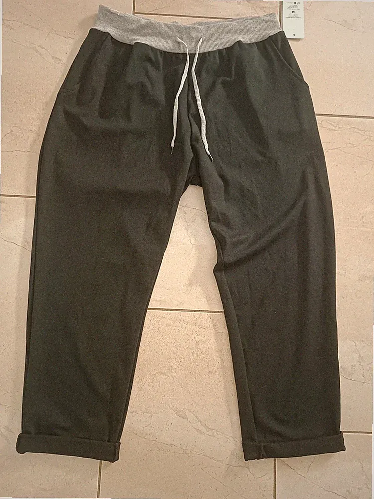 Damen Jogging Sweat Hose Jogpants Freizeit Italy Gr 46 48 50 Schwarz Neu