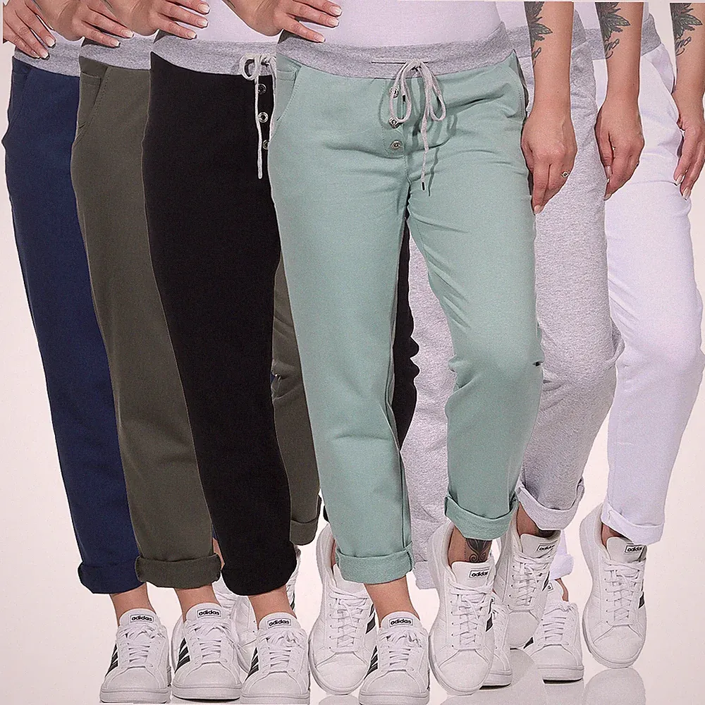 Damen Jogginghose Boyfriend Freizeit Sweatpants Baggy Training Chino Relaxed