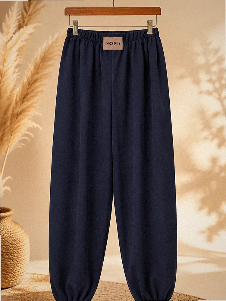 Damen Jogginghose Butterstoff Blau Curvy 44-56 Viskose Gummibund