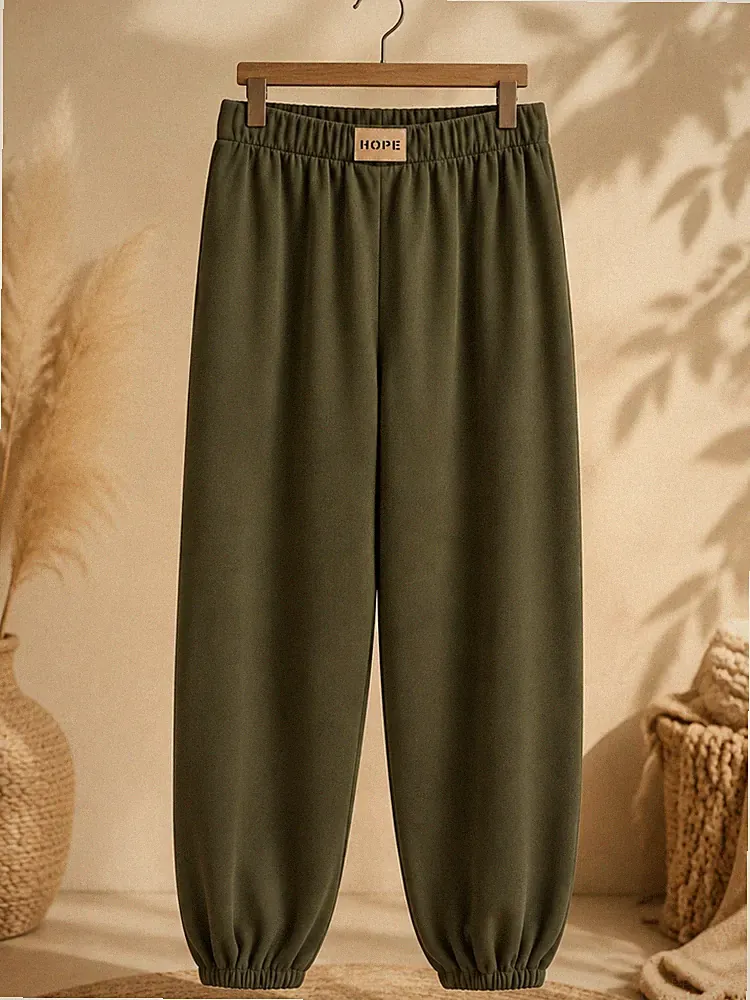 Damen Jogginghose Butterstoff Grün Curvy 44-56 Viskose Gummibund