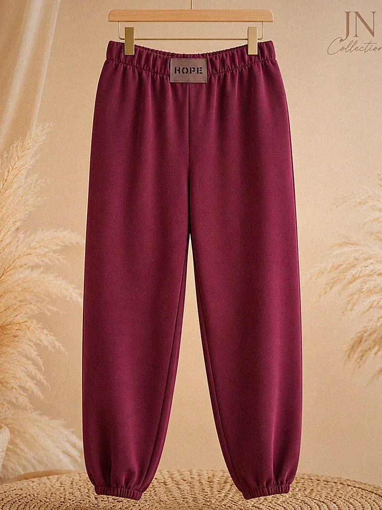 Damen Jogginghose Butterstoff Rot Curvy 44-56 Viskose Gummibund