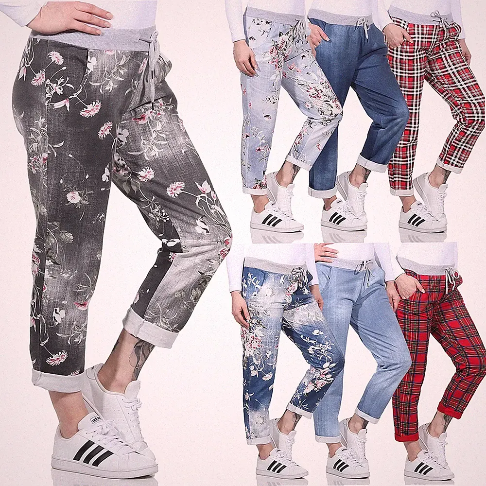 Damen Jogginghose Fitness Sport Stretch Leggings Sommer Pants Jogger Jeggins