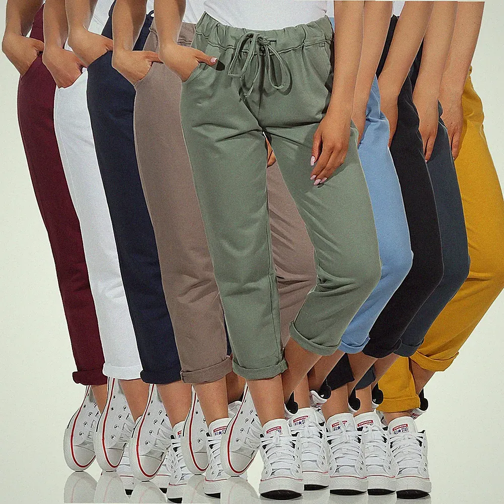 Damen Jogginghose Fitness Sport Yoga Pants Stretch Leggings Sommer Trainings