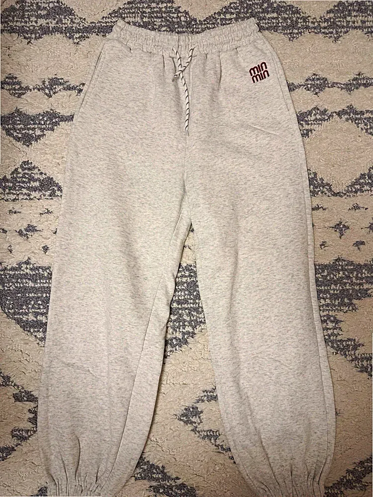 Damen Jogginghose Grau Gr. XL Baumwolle Zugband elast. Bund tapered