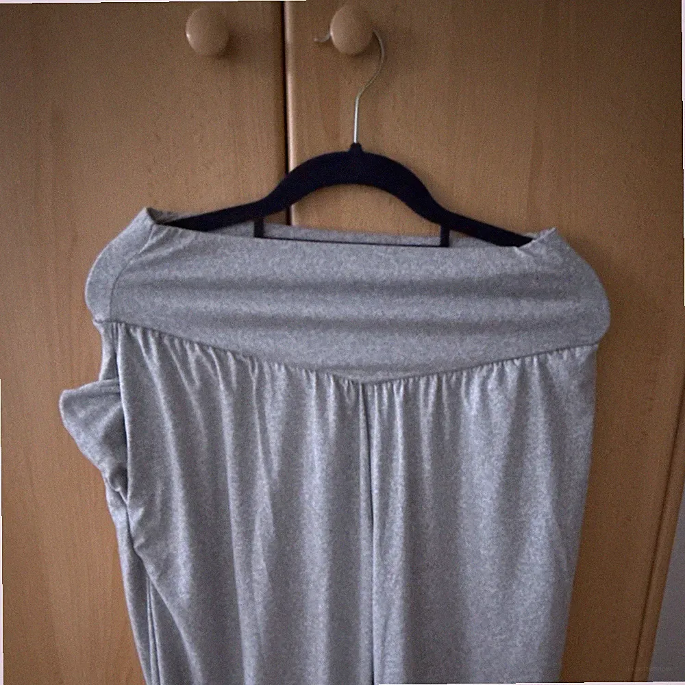 Damen Jogginghose Grau Jersey, elastischer Bund, ohne Muster