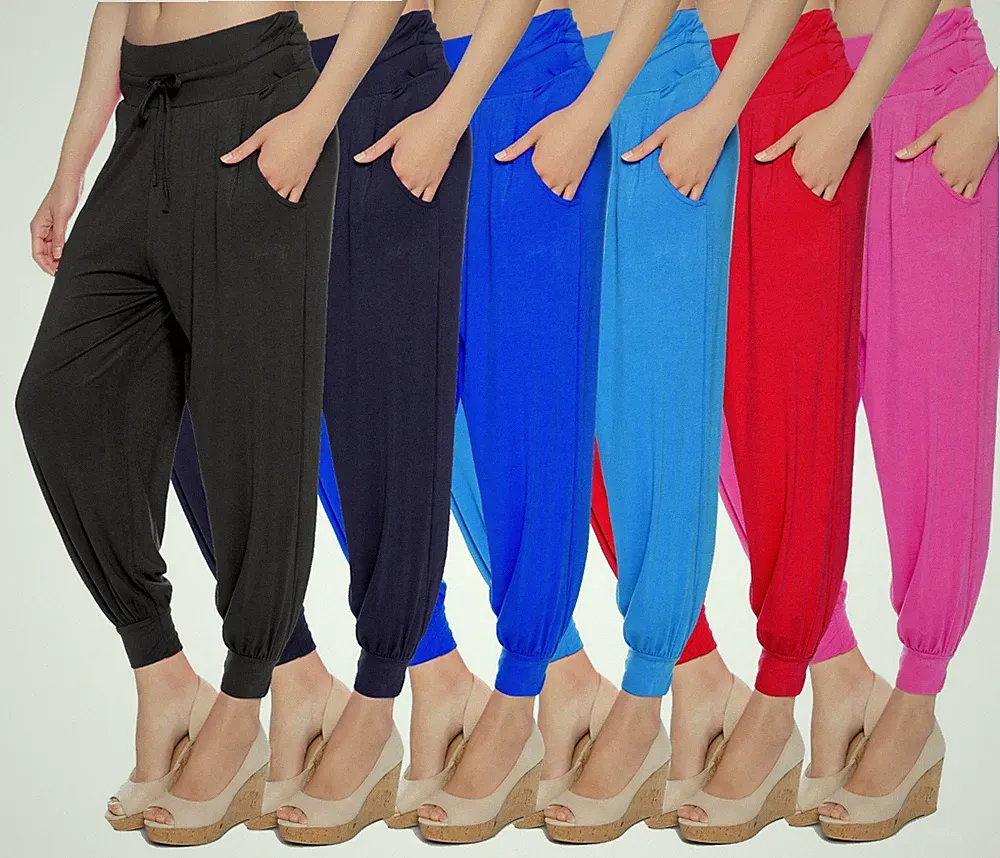 Damen Jogginghose Haremshose Yoga Pumphose Pluderhose Baggy Ballonhose joggpants