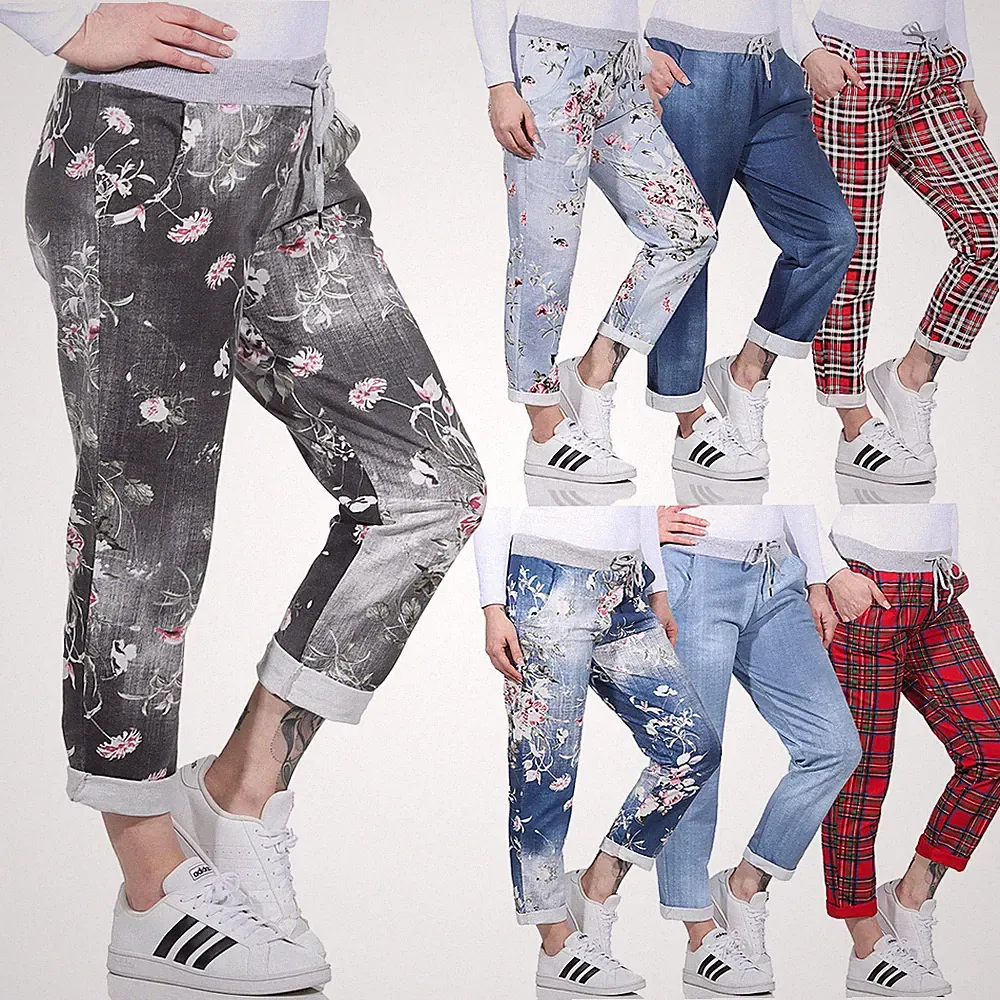 Damen Jogginghose Hose Fitness Sporthose Stretch Leggings Pants Sommer 9-2