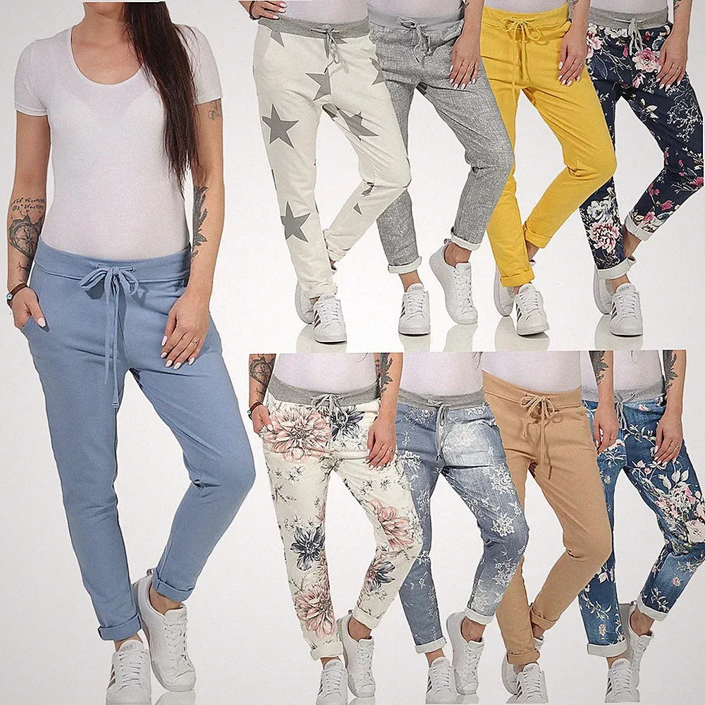 Damen Jogginghose Hose Fitness Sporthose Stretch Leggings Pants Sommer Jeggins 7