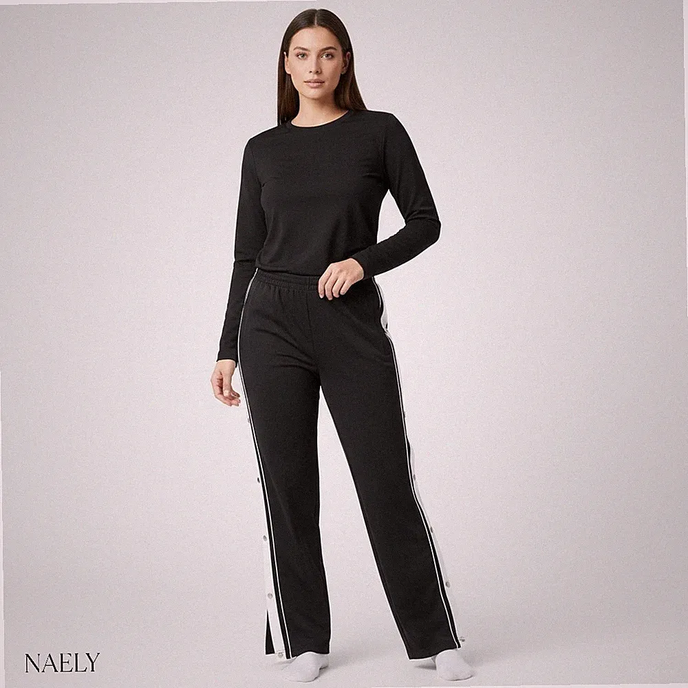 Damen Jogginghose Knopfhose Reha-Hose Pflege Druckknöpfe Trainingshose Sporthose
