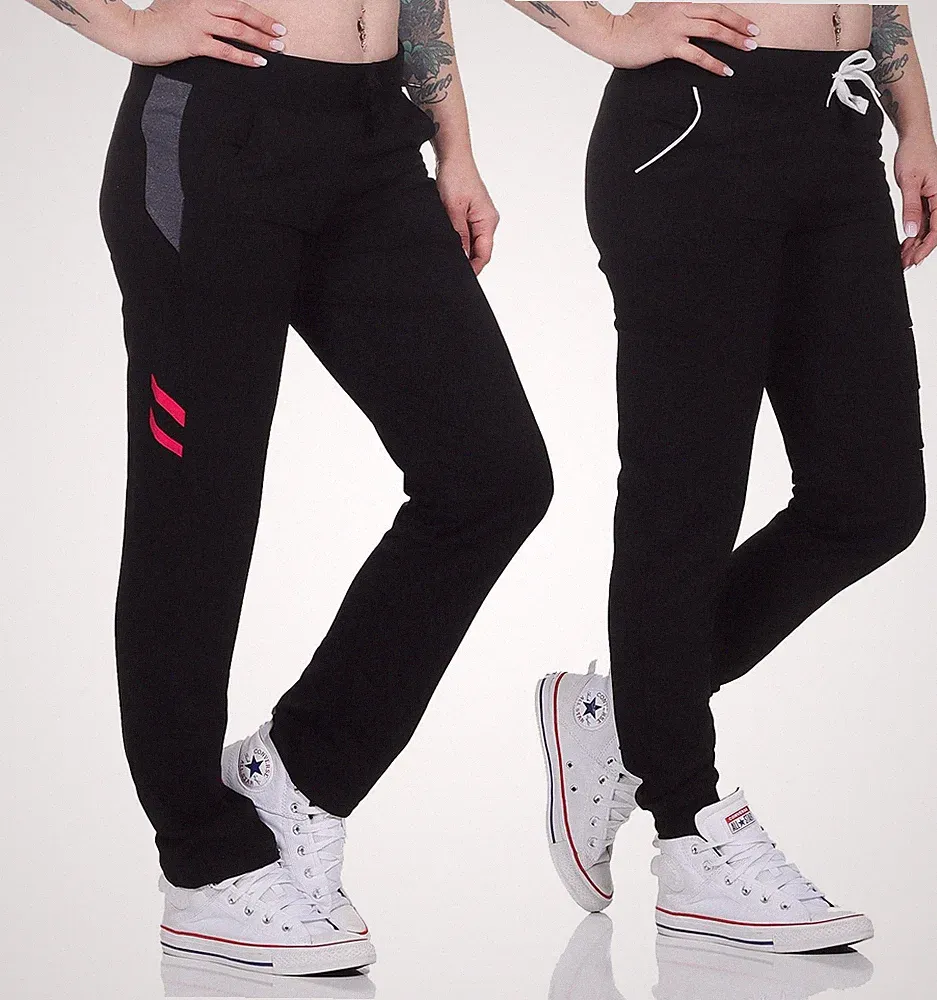 Damen Jogginghose lang Sport-Hose Baumwolle mit Tasche; Gr. M L XL 2XL