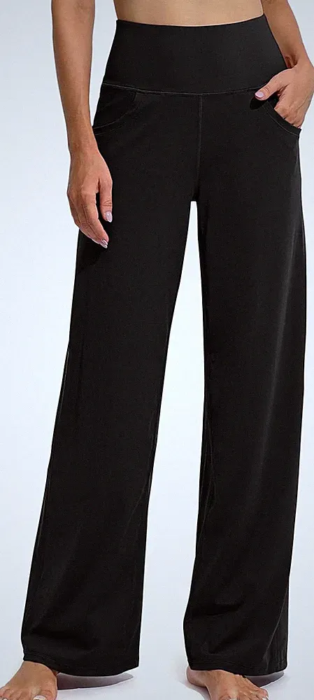 Damen Jogginghose mit Taschen Hohe Taille Weites Bein