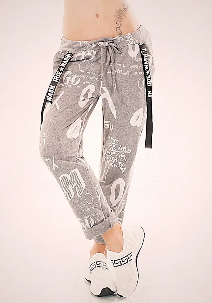 Damen Jogginghose Unisex mit Lettering und Schnalle Baumwolle Taglia Unica