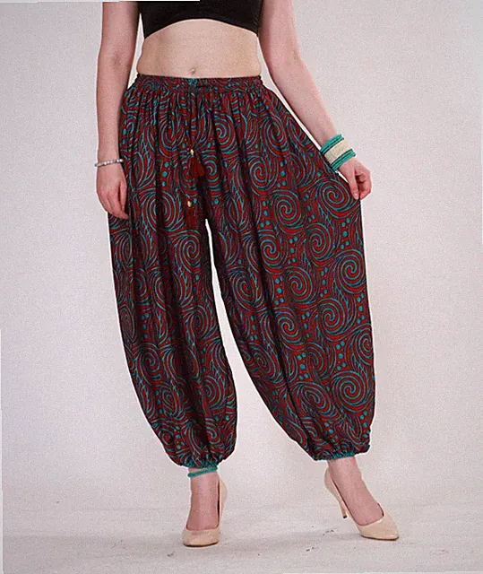 Damen lässig Blumendruck elastische Taille Jogginghose Haremshose Großhandel...