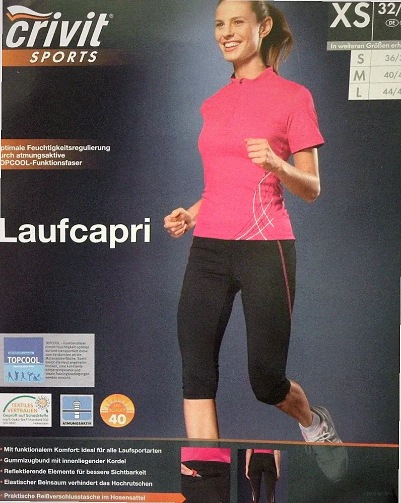 Damen Laufhose Laufcapri Schwarz Kurz Capri Jogging Caprihose XS 32/34 32 34 NEU
