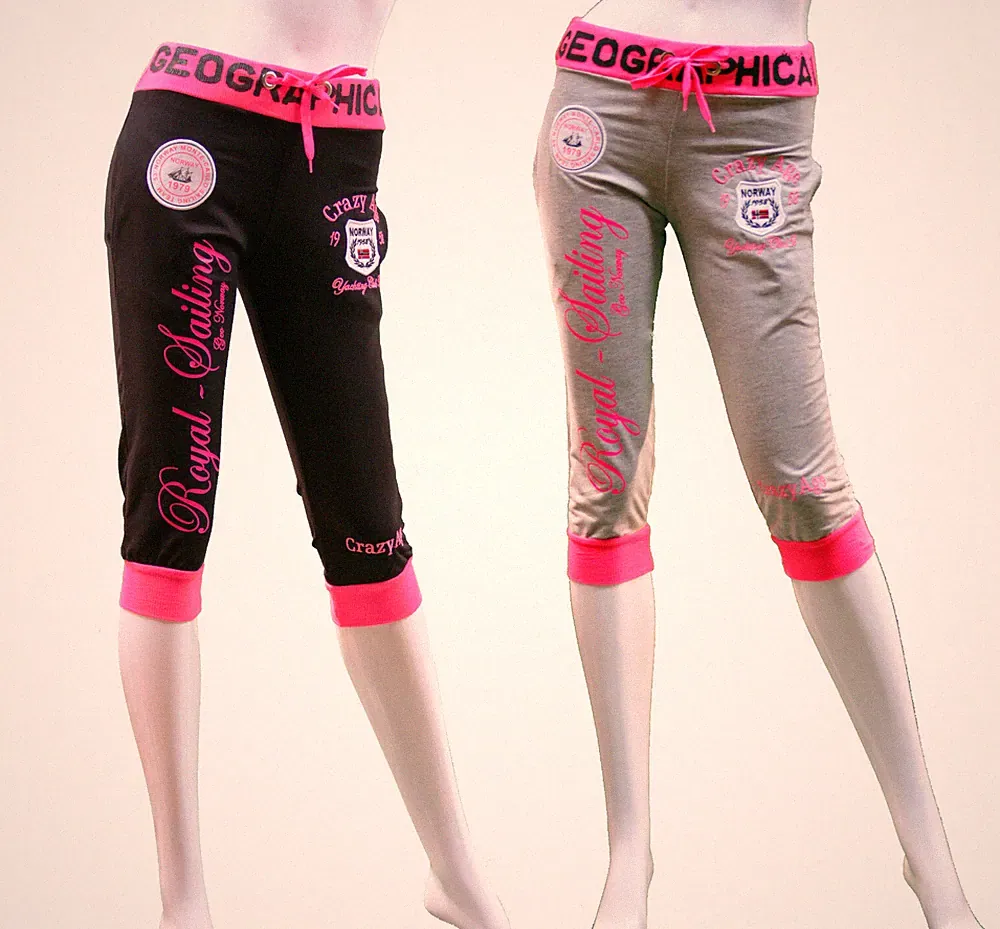 Damen Mädchen Capri Traininghose Jogginghose Jogger Sport Freizeit Sweatpants