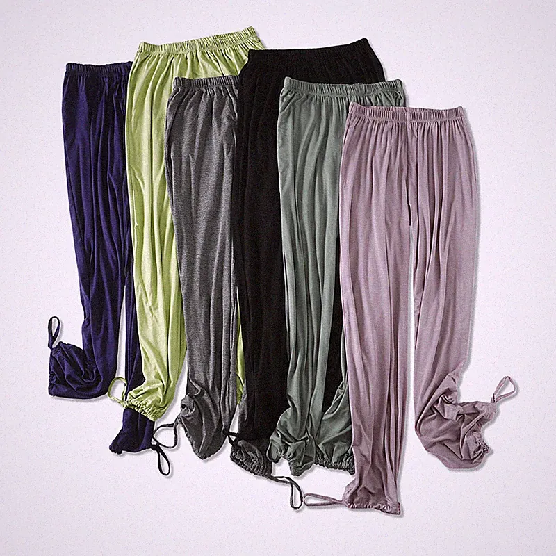 Damen Modal Harem Baggy Hose Palazzo Jogginghose Kordelzug Yoga Lose