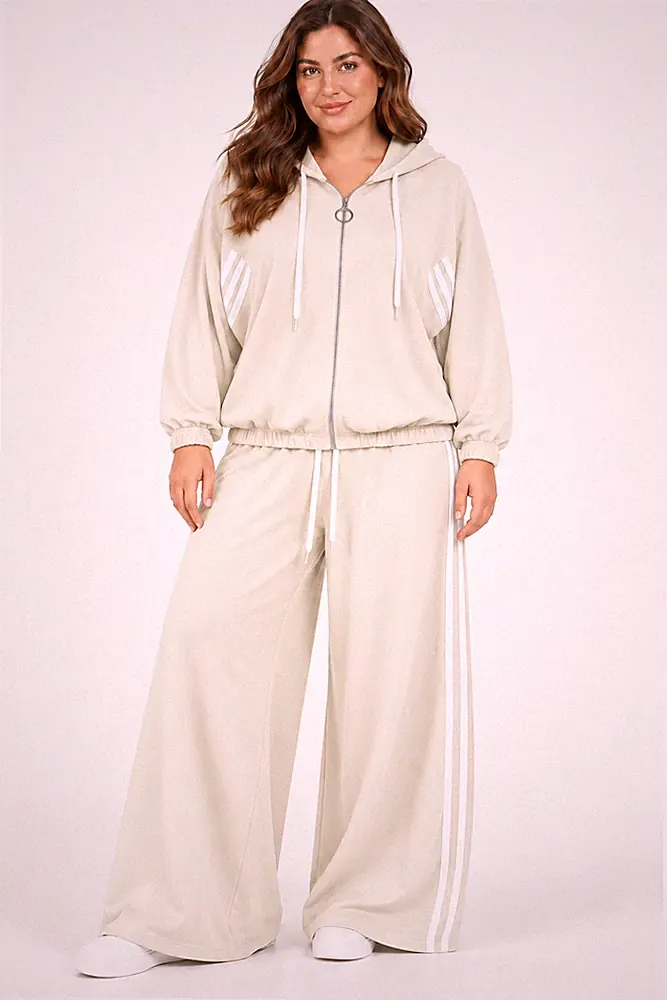 Damen Oversize Jogginganzug 2-teilig Viskose Stretch Weite Hose Farbwahl Neu