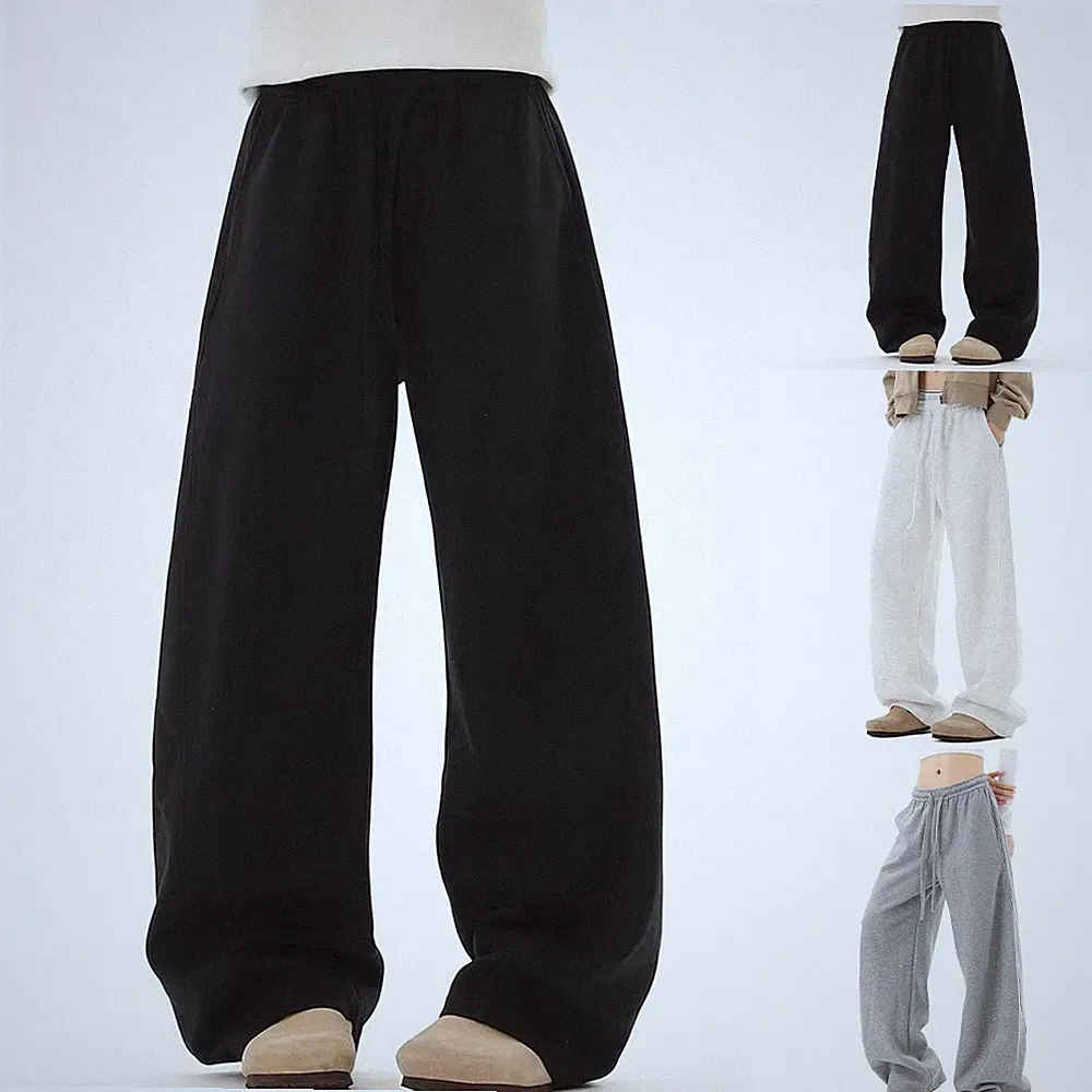Damen Oversize Jogginghose Weites Bein Kordelzug Freizeithose für den Alltag