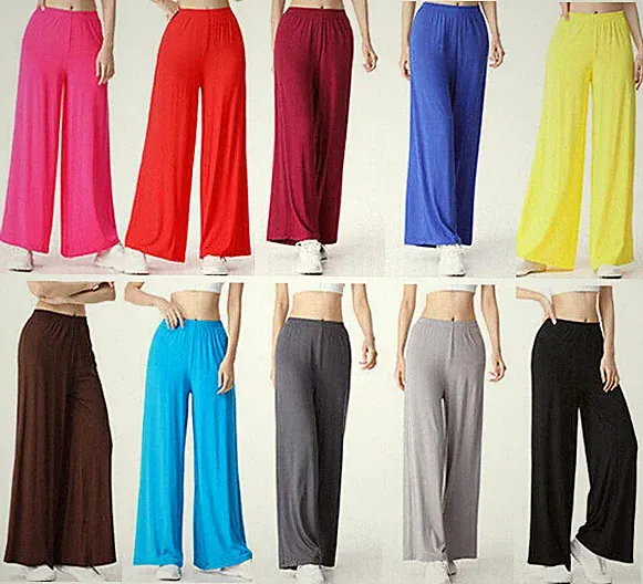 Damen Palazzo Hose Plus Size Yoga Weites Bein Pluderhose Übergröße 40, 42, 44