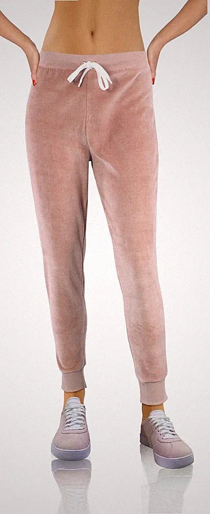 Damen Samt Velours Jogginghose Lange Sporthosen Velourshose Slim fit