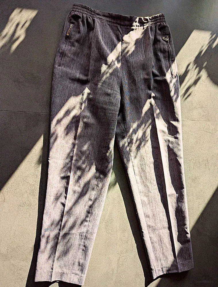 Damen Schlupfhose Stoffhosen Look Grau Gr 46 Baumwolle/Elasthan Reißverschlusst.
