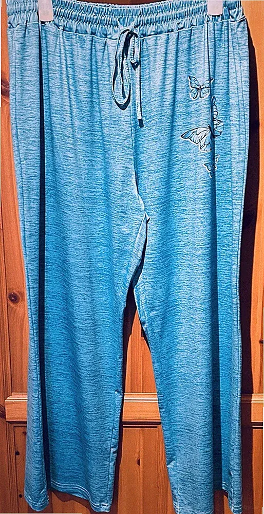 Damen Sport - Jogging - Freizeit Hose Gr. 5 XL (52) Türkis meliert Gummizug
