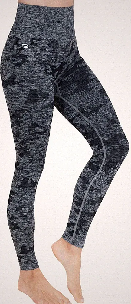 Damen Sport Leggings High Waist Camo DLL5 Laufhose Fitnesshose Sporthose Fitness