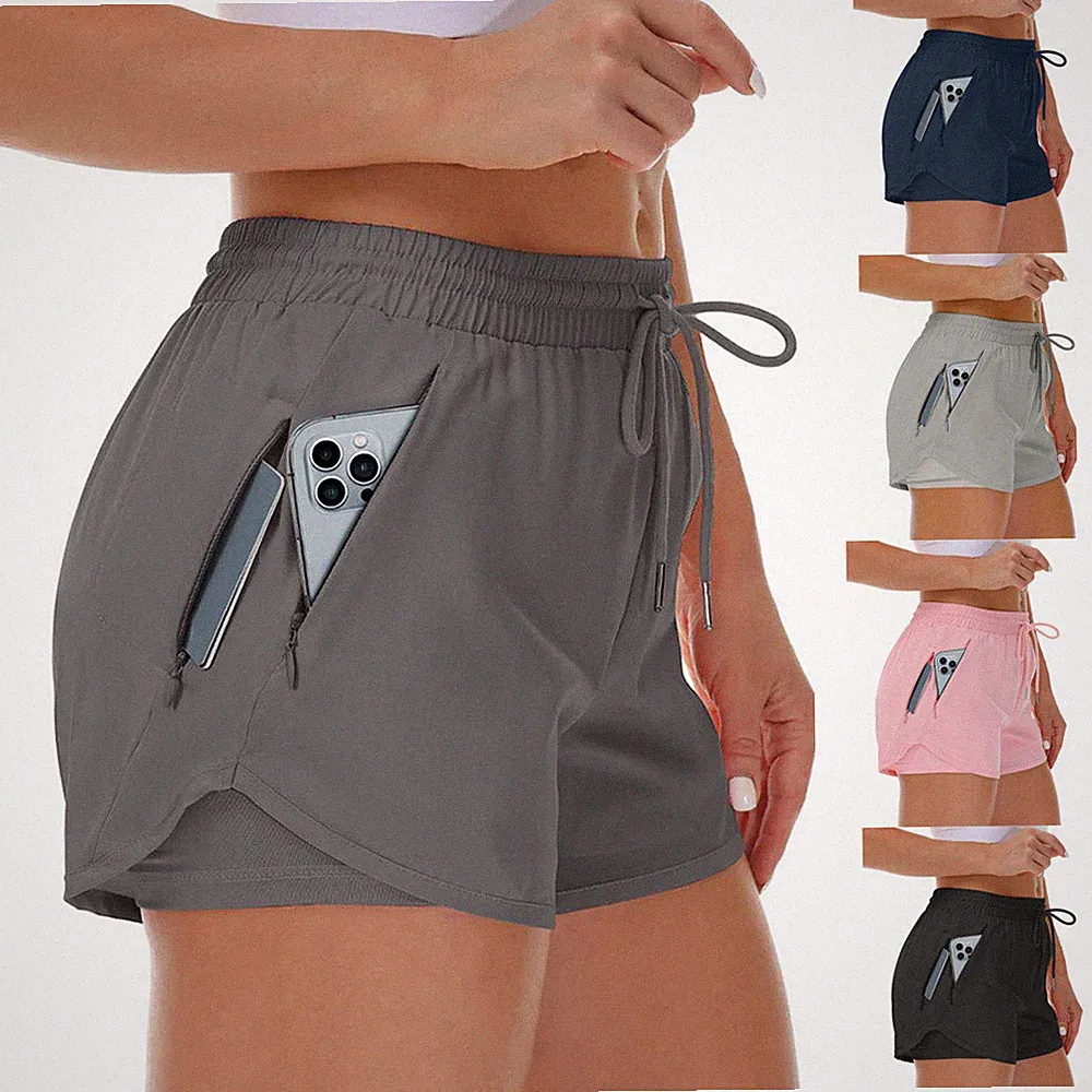 Damen Sport Shorts Kurze Hosen Yoga-Shorts Laufhose Hoher Taille Joggingshorts
