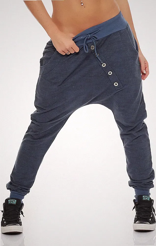 Damen Sweatpants Strick-Design Baggy Jogginghose Fitness 7398