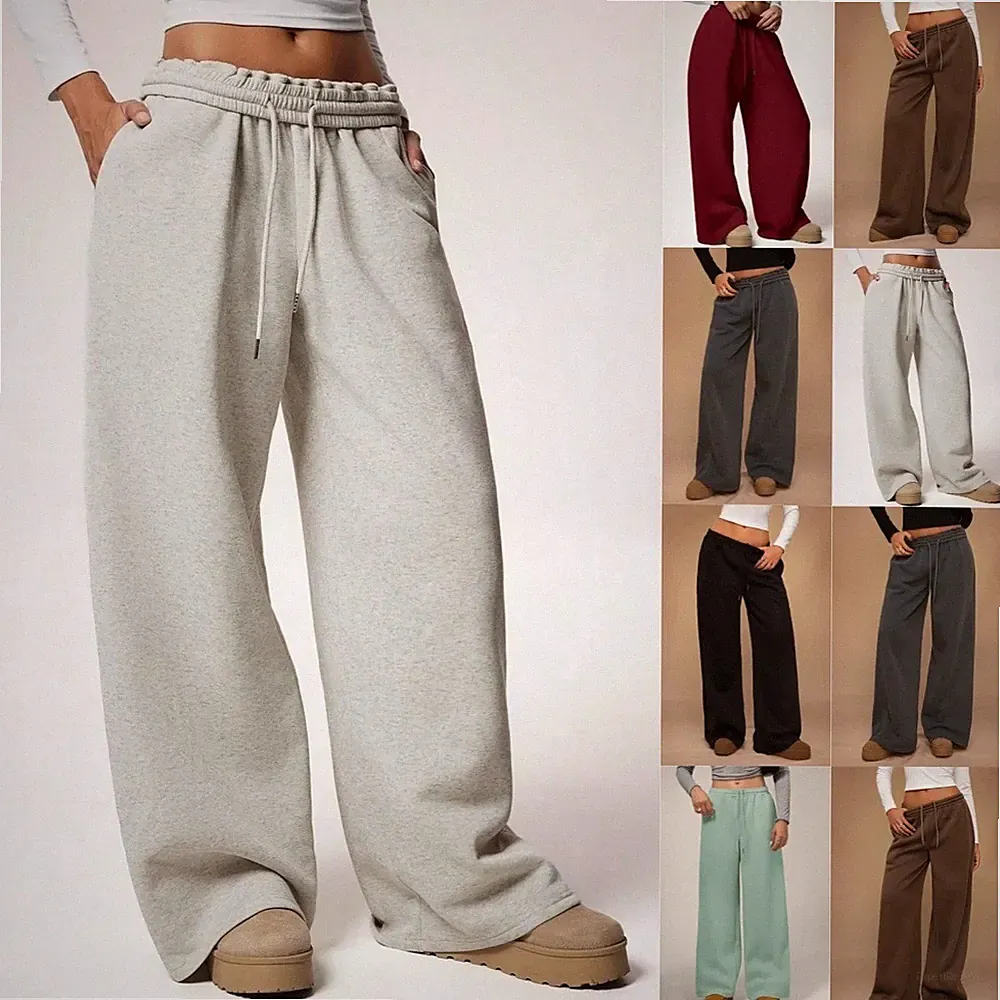Damen Trainingshose Weites Bein Freizeit Jogginghose Sweatpants Baggy Hosen