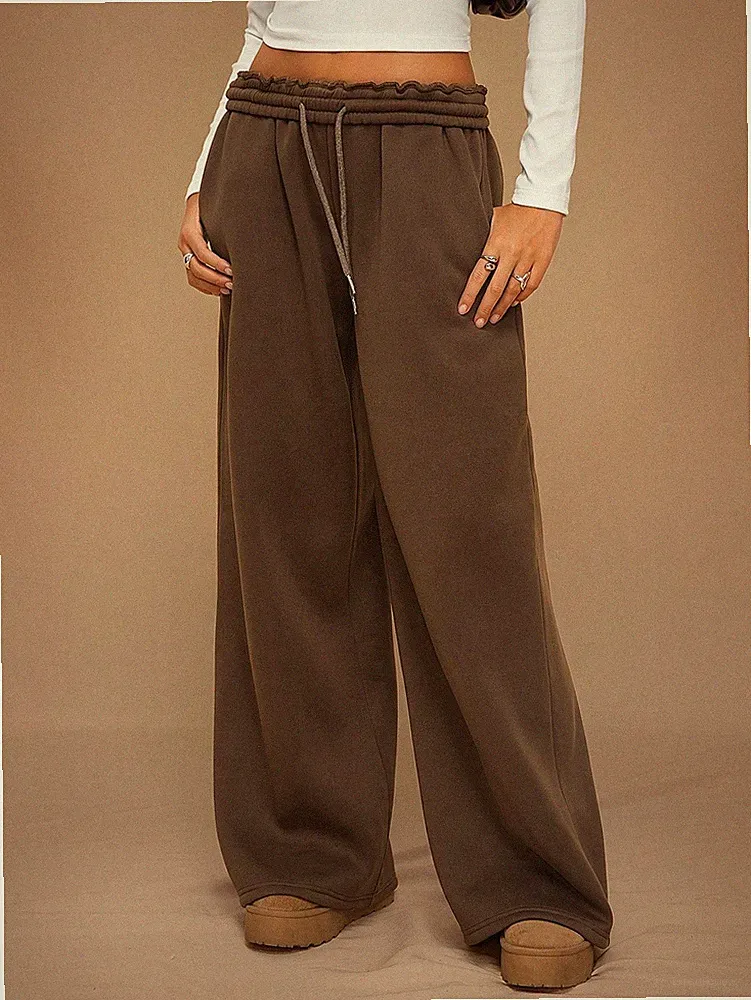 Damen Trainingshose Weites Bein Freizeit Jogginghose Sweatpants Baggy Hosen