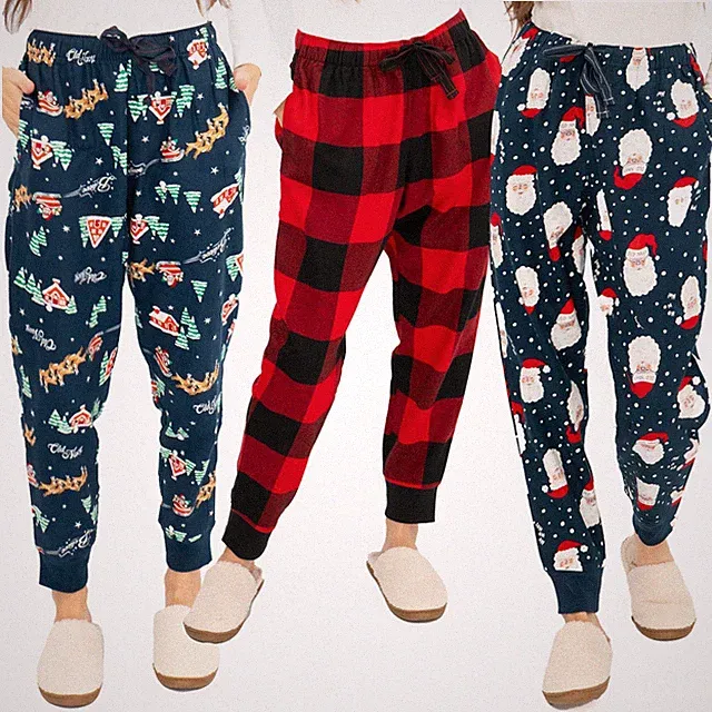 Damen Weihnachten Pyjama Jogginghose Hose GAP Old Navy Festlich Baumwolle Lang PJ