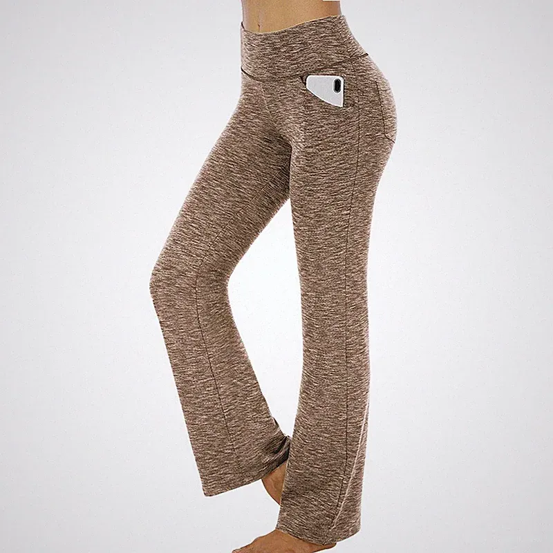 Damen Weites Bein Bootcut Yogahose Freizeit Fitnesshose Jogging Leggin Sporthose
