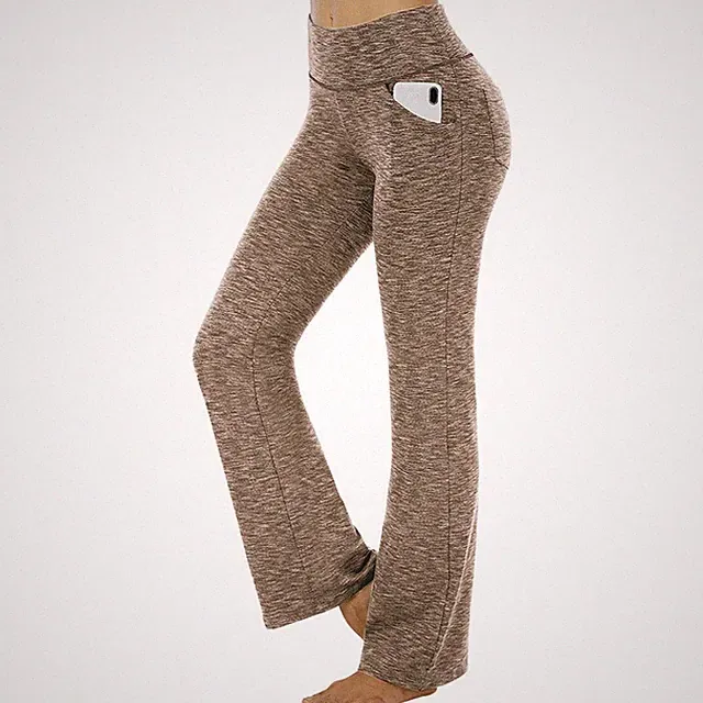 Damen Weites Bein Bootcut Yogahose Freizeit Fitnesshose Jogging Leggin Sporthose