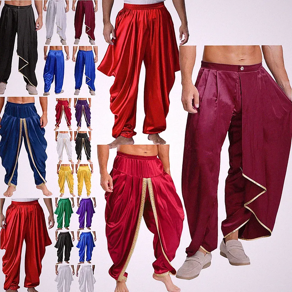 DE Herren Boho Hippie Hose Haremhose Dhotipants Party Stage Performance Anzug