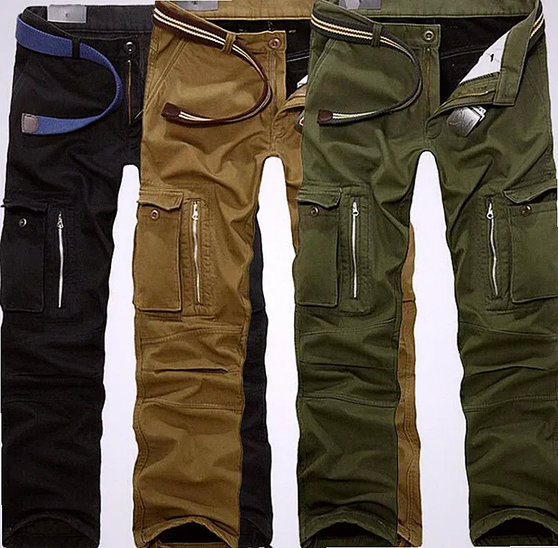 DE Herren Fleecefutter Arbeitshosen Warm Thermohose Freizeit Cargo Winter Hose
