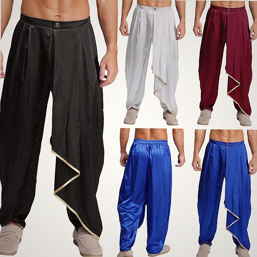 DE Herren Indische Hose Dhoti Pants Haremshose Pluderhose Baggy Hose Party