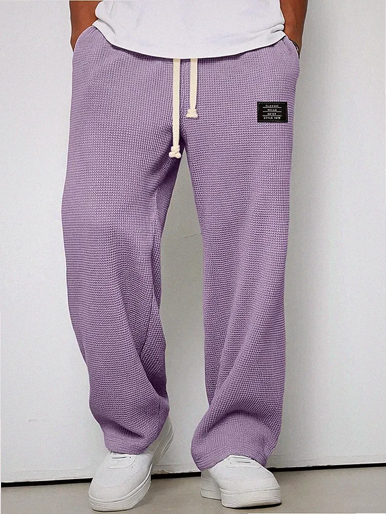 DE Herren Weites Bein Freizeithose Sweatpants Jogginghose Bequem Baggy Hosen