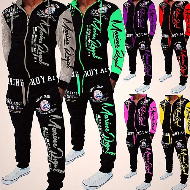 DE Trainingsanzug Herren Tracksuit Sportanzug Hoodie Hose Neu