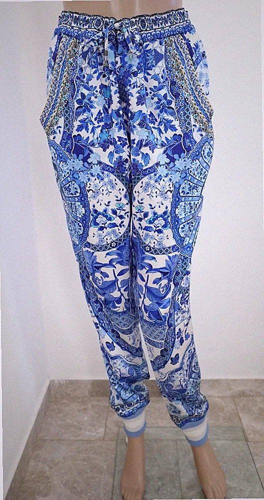 Designer Sommer Joggers Jogginghose Cargohosen Pants Hose hohe Taille Seide Top