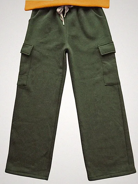 DICKE warme CARGO Jogginghose Sweat Hose BEINTASCHEN 36 38 40 42 khaki grün