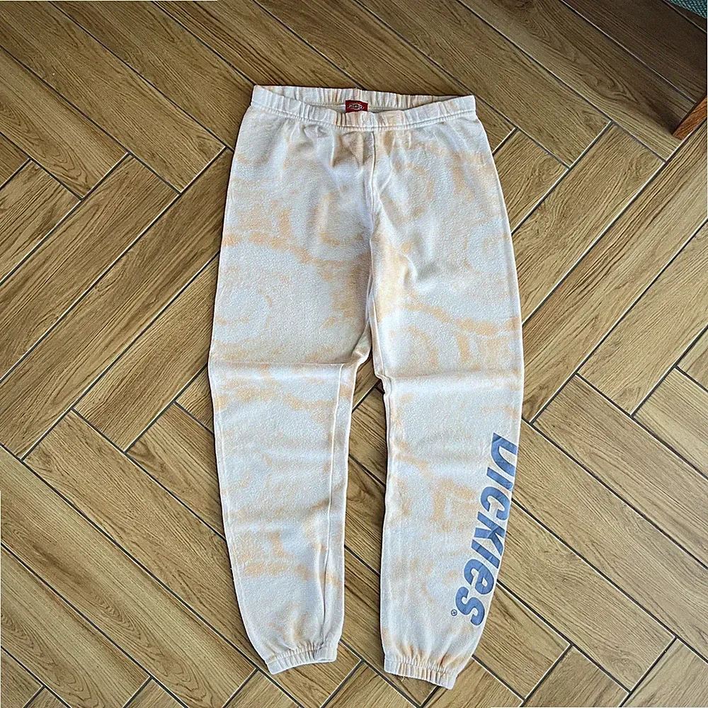 Dickies Vintage Jogginghose Oversize Streetwear Retro 90s Unisex Creme Tie Dye M