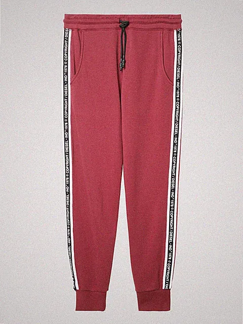 Diesel Jeans UMLB-Pete Sweatpants Copyright Logobänder rot schwarz burgund Jogger